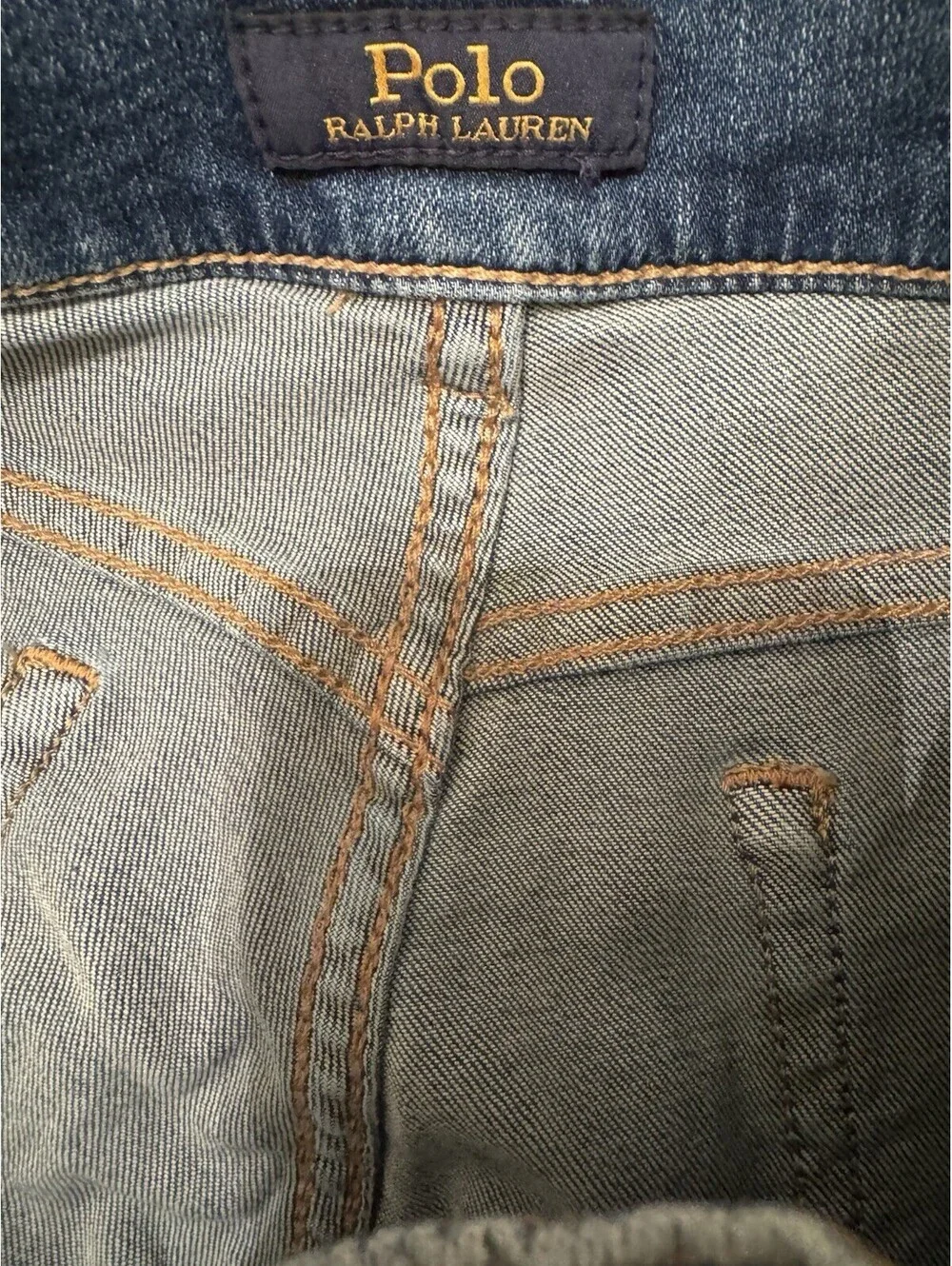 Polo Ralph Lauren Skinny Jeans Men’s 28R Blue Distressed Raw Hem Slim Fit Denim